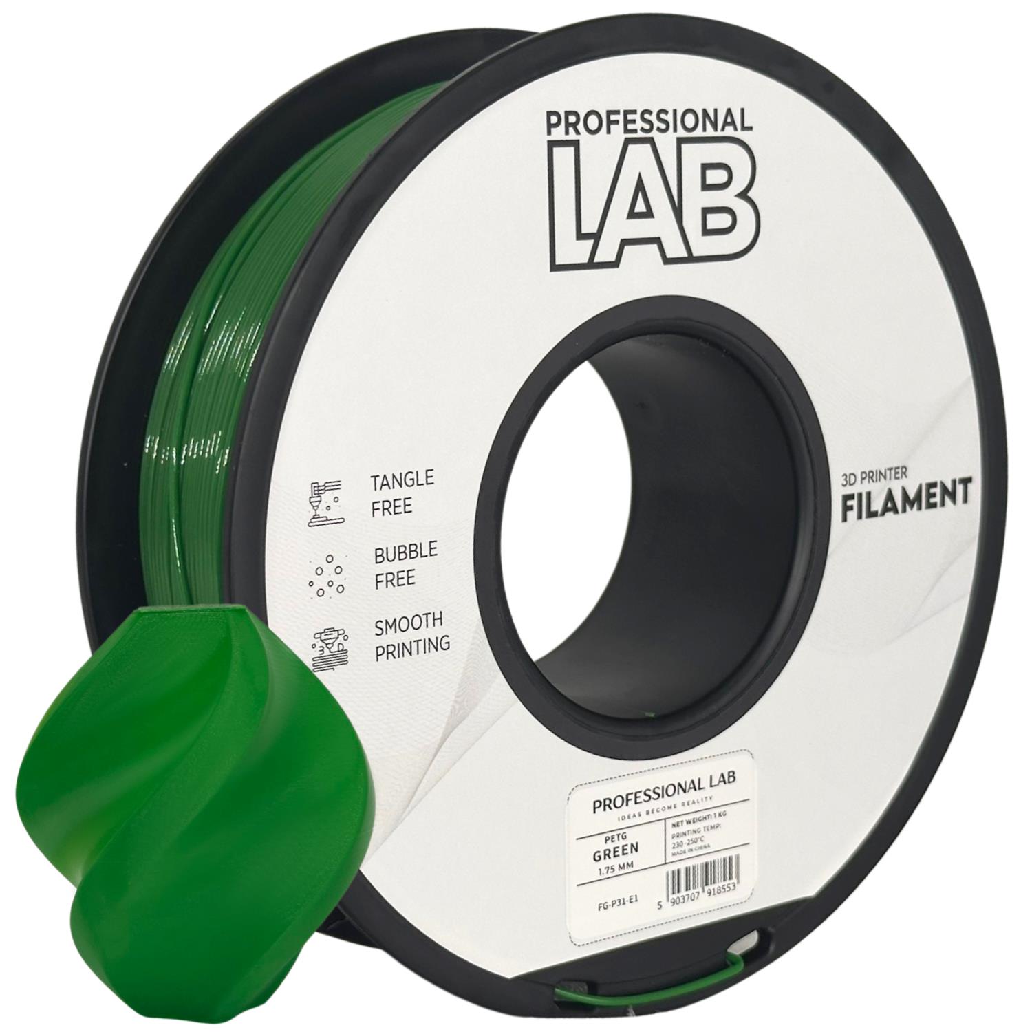 PETG Filament Grün 1.75mm Prof. Lab