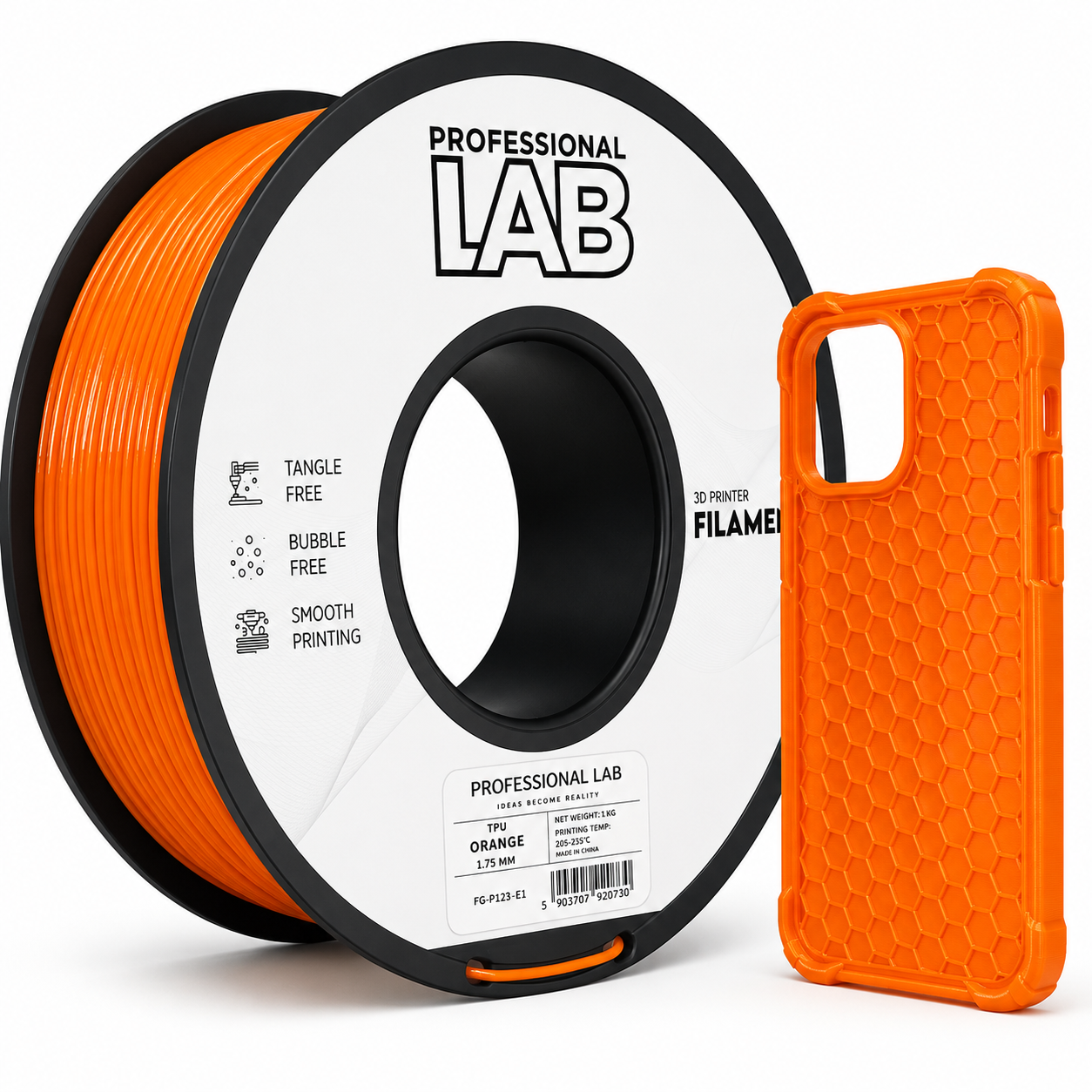 TPU Filament, TPU Filament 1,75 mm, flexibles Filament, 3D Druck Filament, Gummi Filament, elastisches Filament, 95A TPU, TPU 1 kg, Filament für Handyhüllen, TPU für Dichtungen, TPU für Funktionsteile, FDM Filament, 3D Druck Material, Filament flexibel, TPU Rolle 1 kg, 3D Drucker Filament, Thermoplastisches Polyurethan, verschleißfestes Filament.