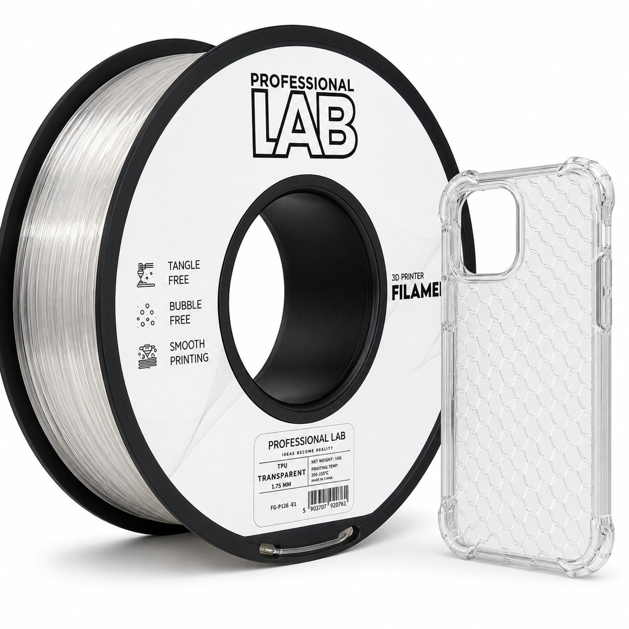 TPU Filament, TPU Filament 1,75 mm, flexibles Filament, 3D Druck Filament, Gummi Filament, elastisches Filament, 95A TPU, TPU 1 kg, Filament für Handyhüllen, TPU für Dichtungen, TPU für Funktionsteile, FDM Filament, 3D Druck Material, Filament flexibel, TPU Rolle 1 kg, 3D Drucker Filament, Thermoplastisches Polyurethan, verschleißfestes Filament.