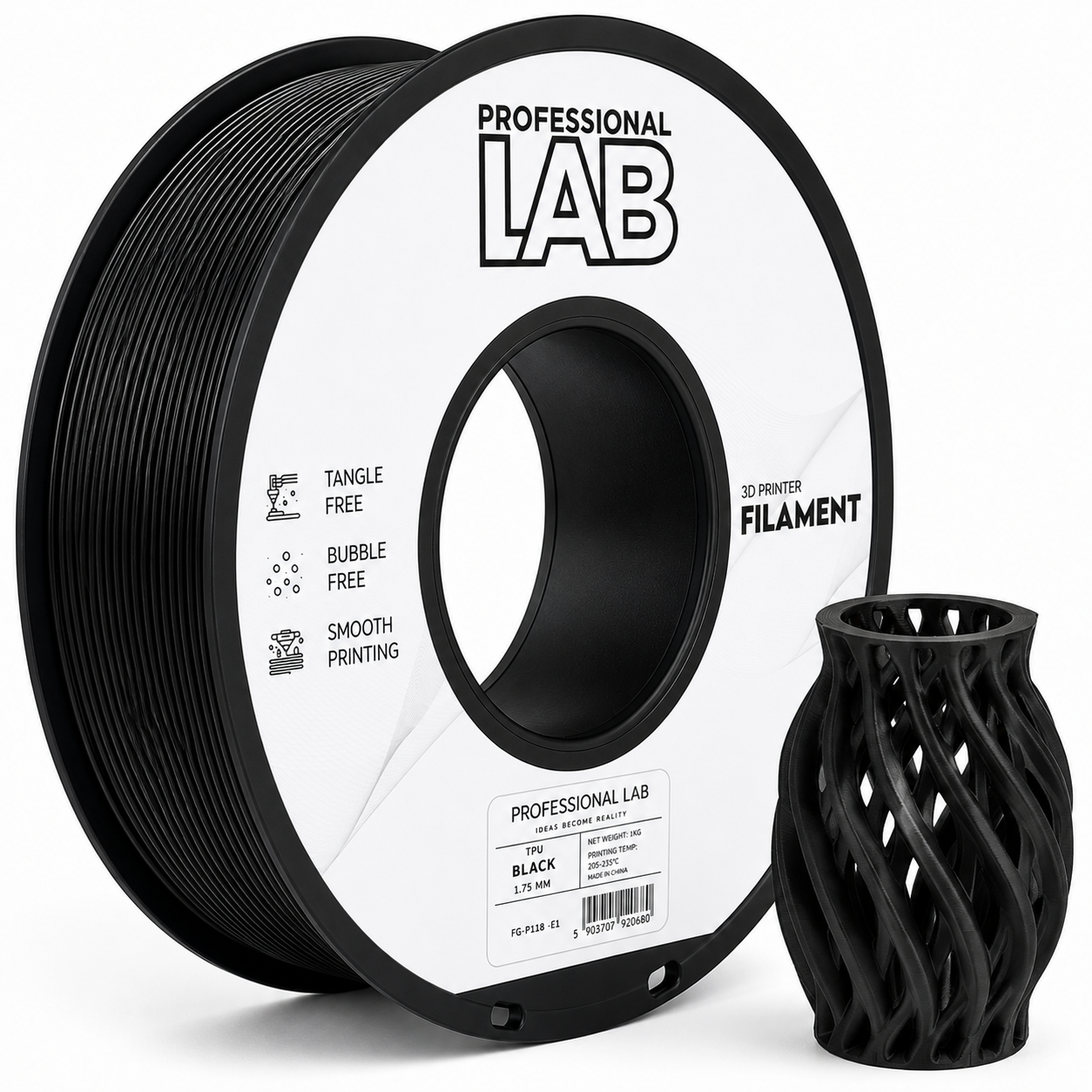 TPU Filament, TPU Filament 1,75 mm, flexibles Filament, 3D Druck Filament, Gummi Filament, elastisches Filament, 95A TPU, TPU 1 kg, Filament für Handyhüllen, TPU für Dichtungen, TPU für Funktionsteile, FDM Filament, 3D Druck Material, Filament flexibel, TPU Rolle 1 kg, 3D Drucker Filament, Thermoplastisches Polyurethan, verschleißfestes Filament.